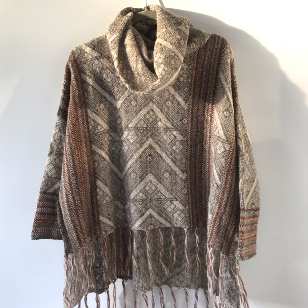 Free People Be The One fringe poncho